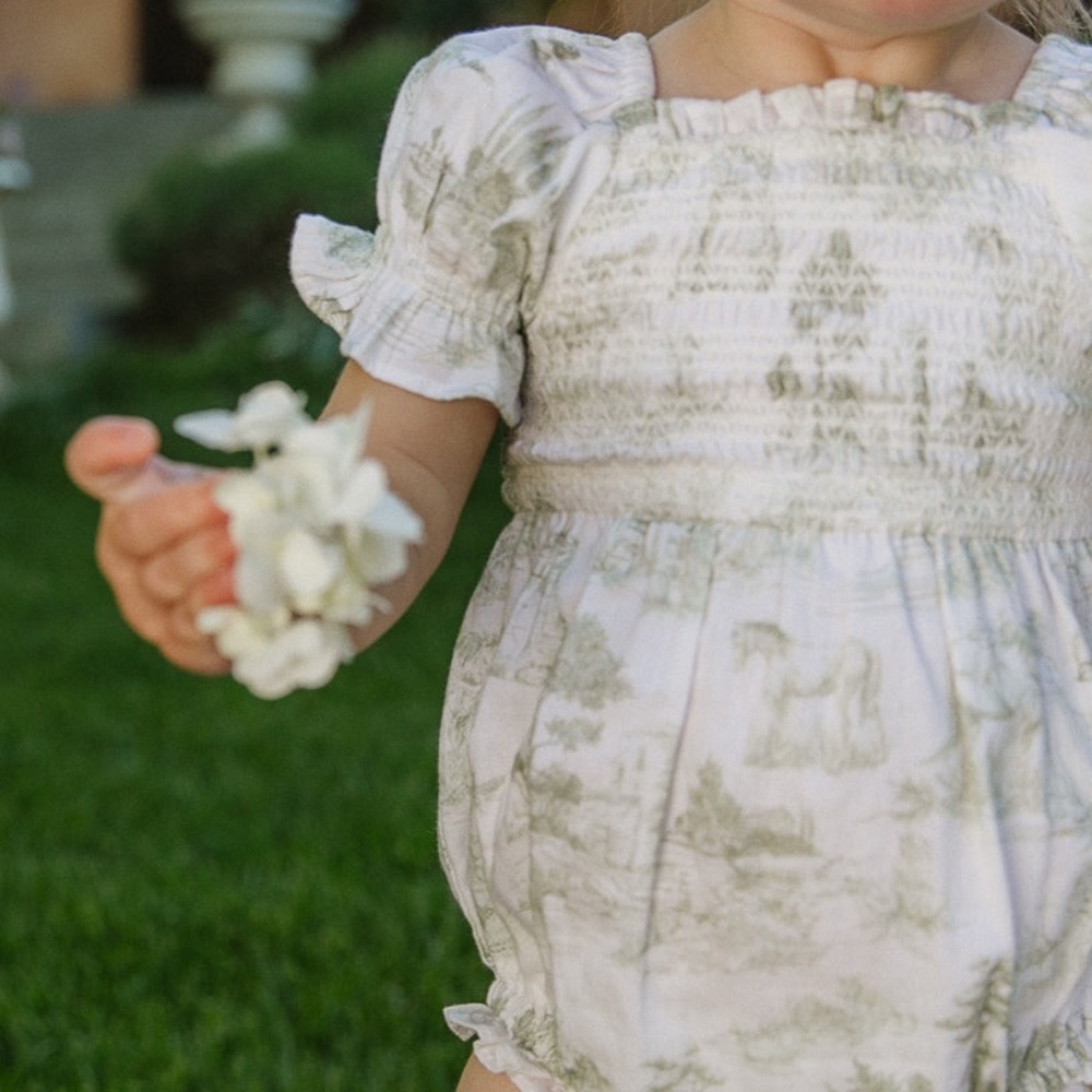 Ivy City Co. Baby Valencia Romper In Sage 3-6 Months